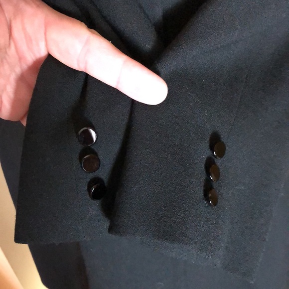 Vintage TAHARI Size 12 Intricate Beaded Scroll Front Long Blazer Laine Wool USA - Picture 14 of 16